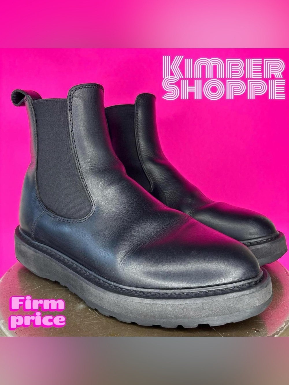Diemme Alberone Black Leather Platform Chelsea Boot US 7